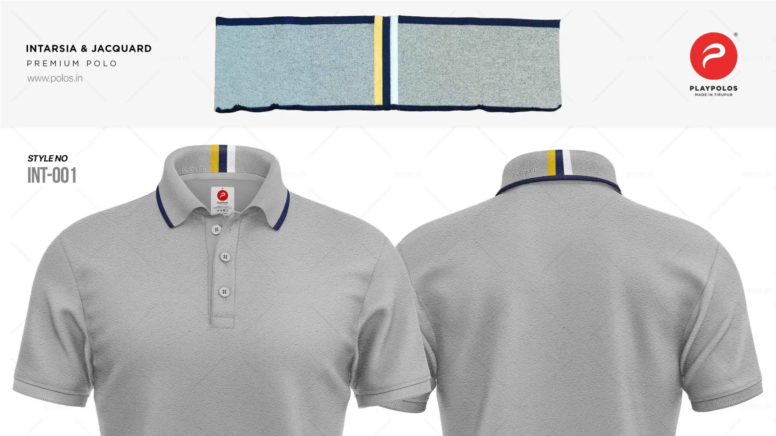 001 INTARSIA JACQUARD COLLAR POLO TSHIRT scaled