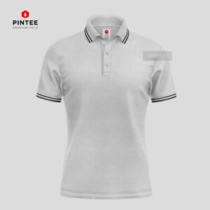 Pintee Premium Polo White Melange