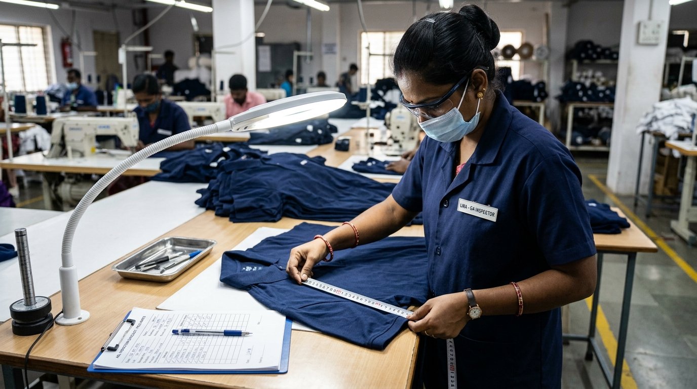 Garment Quality Control & Inspection Standards (AQL 2.5) in Tirupur Knitting Mills